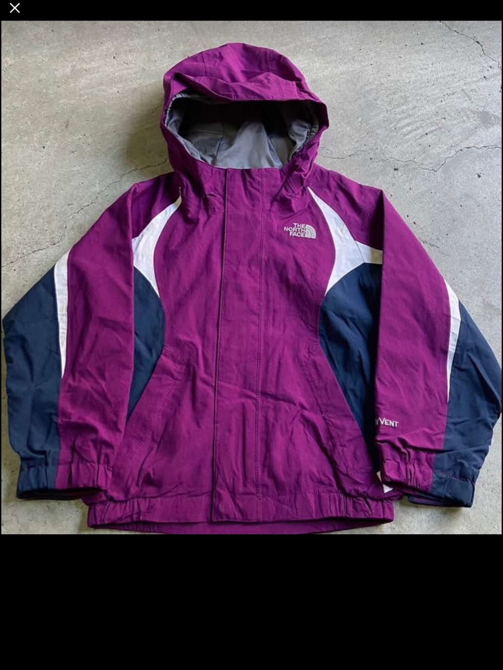 The North Face Hyvent Waterproof Hooded Jacket Purple Size Large (14/16)